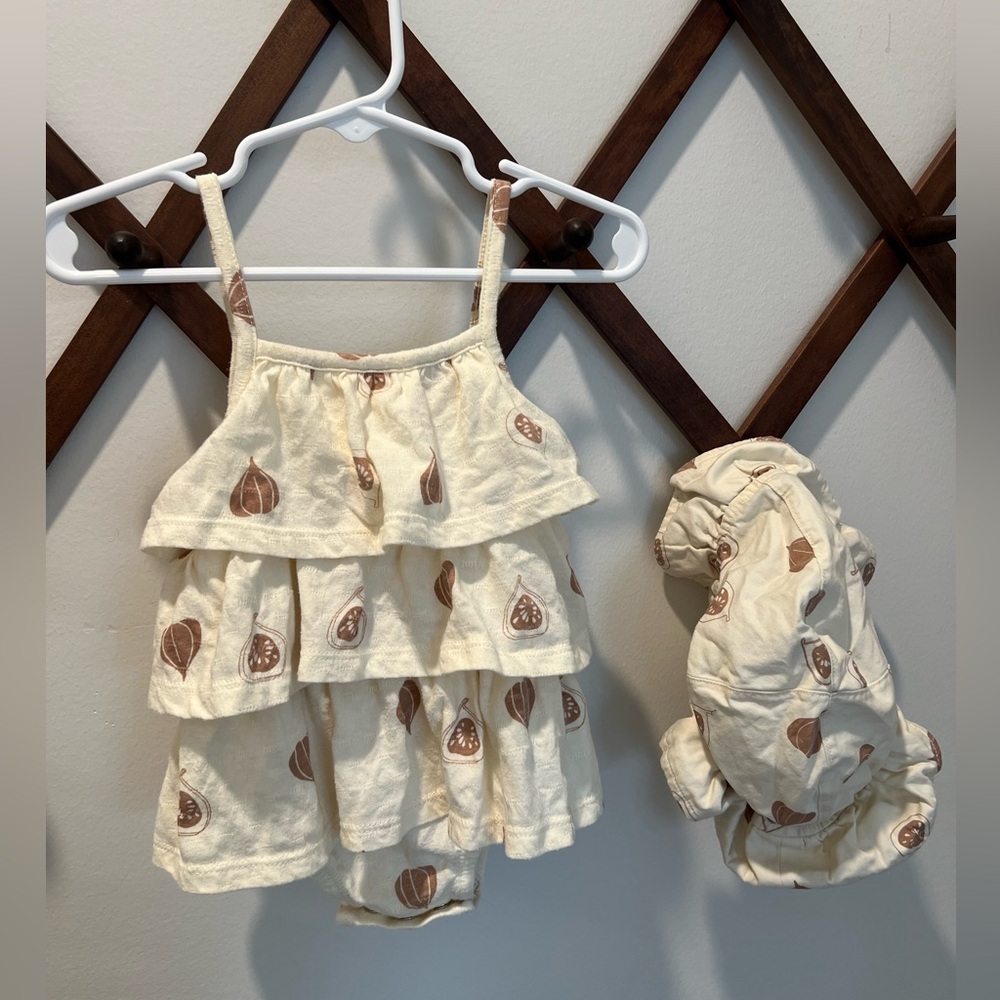 Grayson Mini Ruffle Bodysuit outfit with hat 18 months